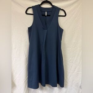 Z Supply Blue Sleeveless V-Neck Midi Dress